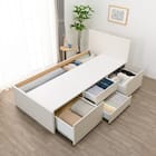 【大容量収納付き】シングルチェストベッド + マットレスセット (N-ジオF-DP 40O-S すのこ WW/U1-03 EM) 13枚目画像