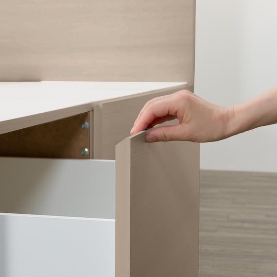 【大容量収納付き】チェストベッドフレーム セミダブル (N-ジオF-DP 40O-S すのこ GW) 19枚目画像