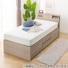 【大容量収納×棚・コンセント・ライト付き】チェストベッドフレーム セミダブル (N-ジオC-DP 40O-S すのこ GW) 12枚目画像