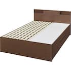 【大容量収納×棚・コンセント・ライト付き】チェストベッドフレーム ダブル (N-ジオC-DP 40O-S すのこ MBR) 14枚目画像