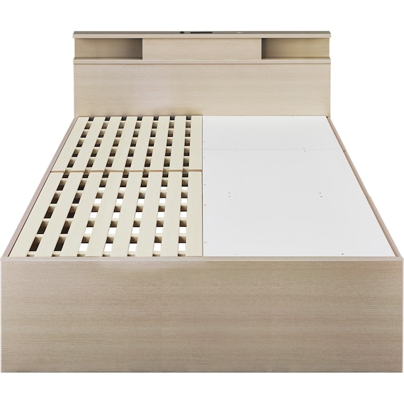 【大容量収納×棚・コンセント・ライト付き】ダブルチェストベッドフレーム (N-ジオC-DP 40O-S すのこ GW) 17枚目画像