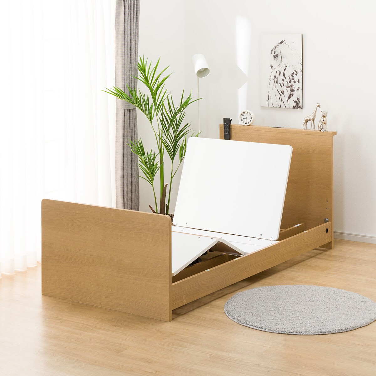 非課税】電動シングルベッドフレーム(NS002 ST LBR) | ニトリネット