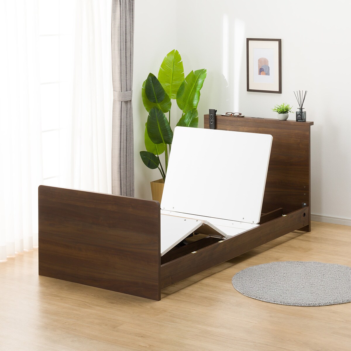 ニトリ　ステイン　シングルベッド(関東圏 配送、組立設置無料) シングルベッドフレーム(アザン3 浅型/WW) | ニトリネット【公式