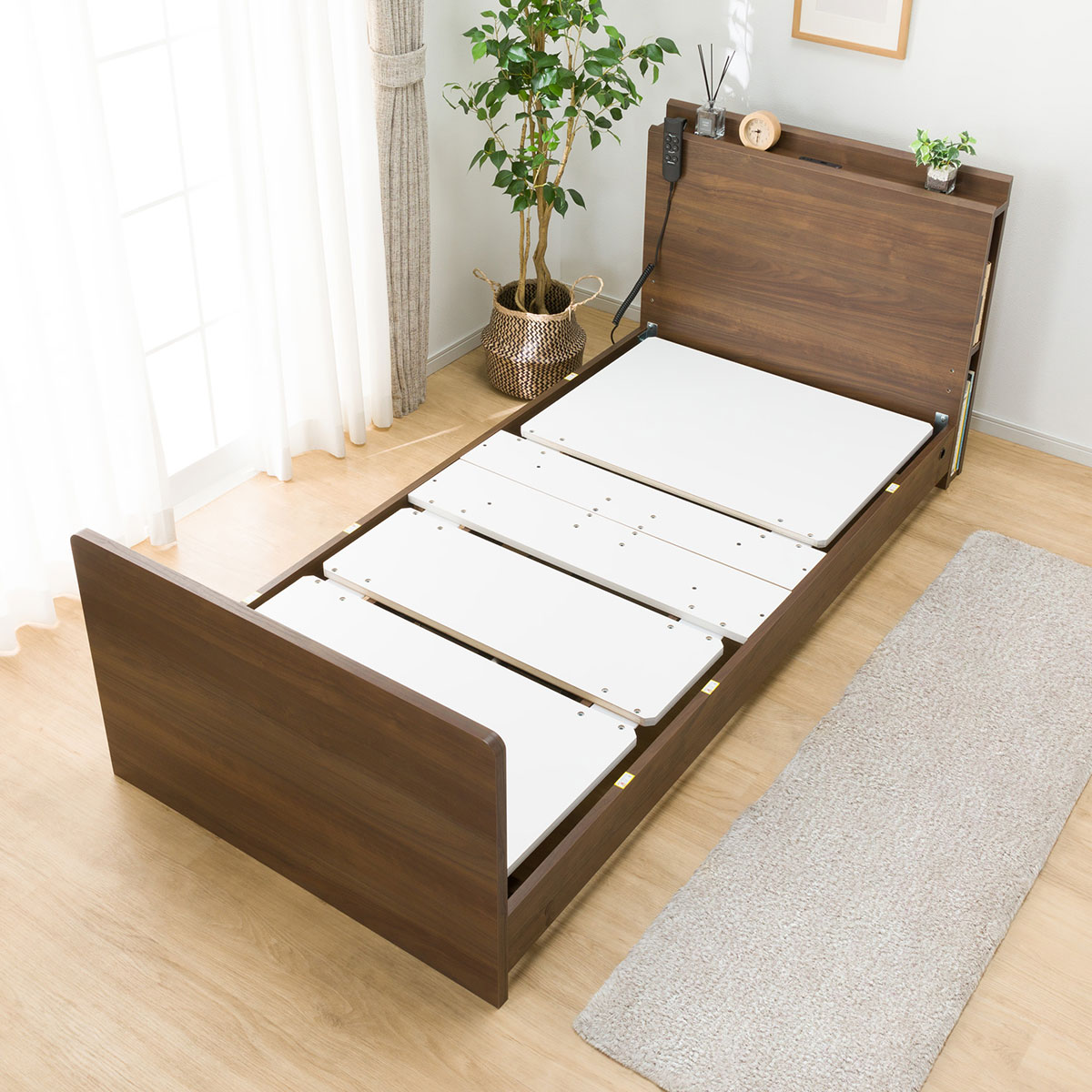 非課税】電動シングルベッドフレーム＋マットレスセット(NS003