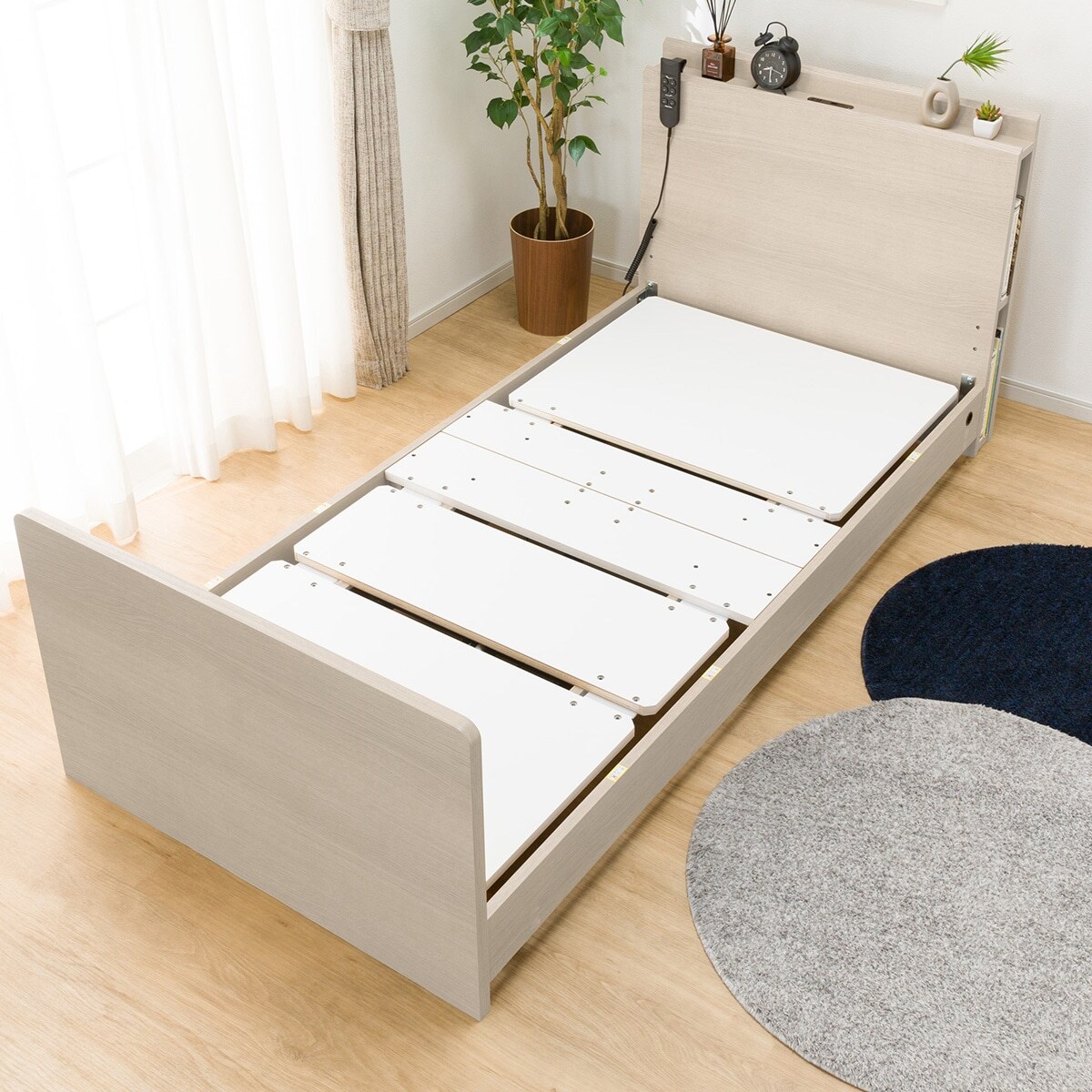 非課税】電動シングルベッドフレーム(NS003 ST GY) | ニトリネット