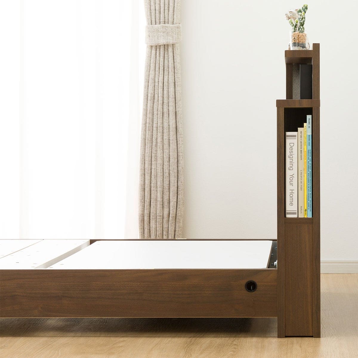 非課税 電動シングルベッドフレーム＋マットレス＋サイドガード2本セット(NS002 DR LBR/E3-05) ニトリ 非課税電動シングルベッドフレーム+マットレス+サイドガード2本