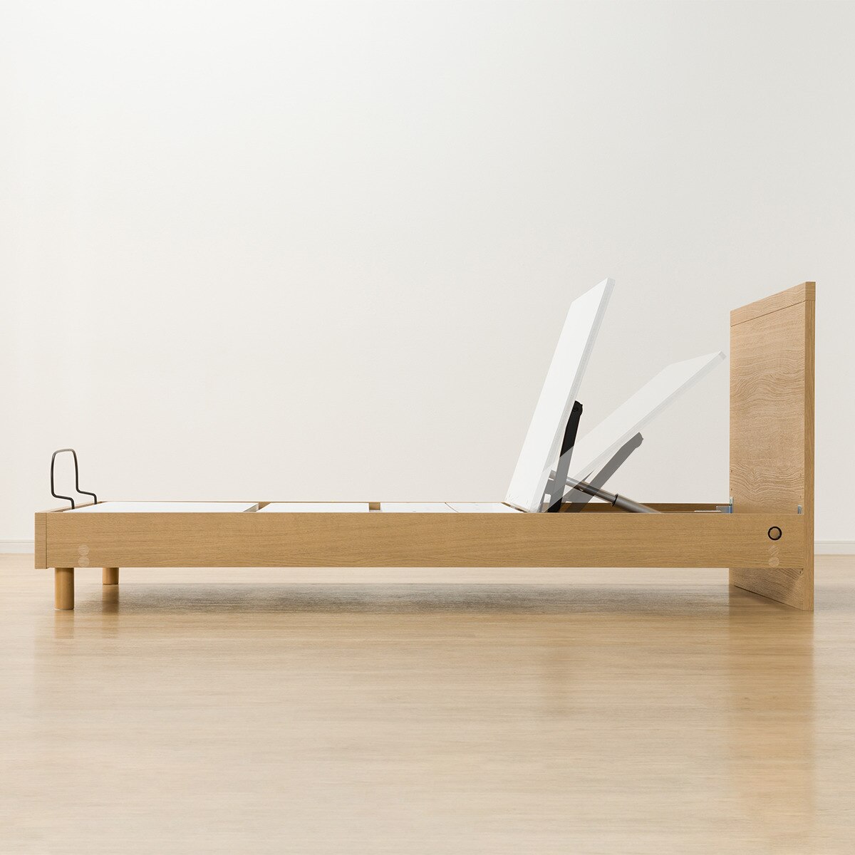 非課税】電動シングルベッドフレーム＋マットレスセット(NS001 LEG LBR