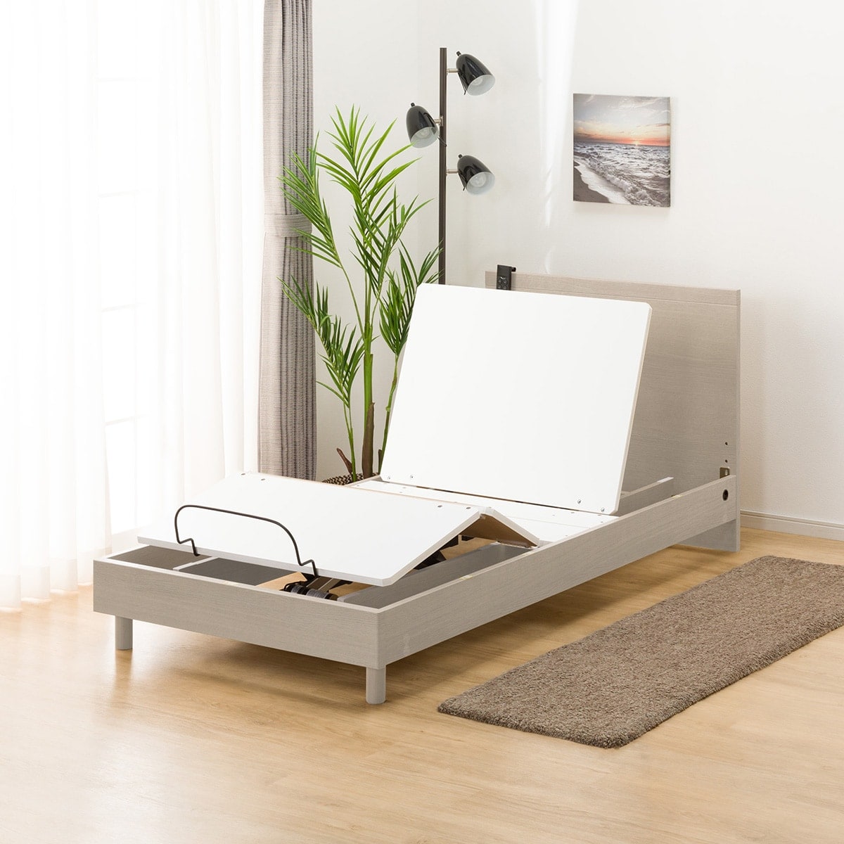 非課税】電動シングルベッドフレーム(NS001 LEG GY) | ニトリネット