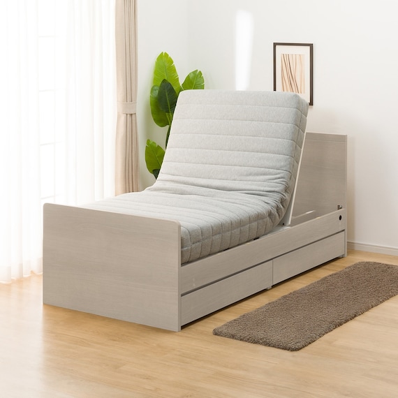 【非課税】電動シングルベッドフレーム + マットレスセット(NS001 DR GY/E2-04) 10枚目画像