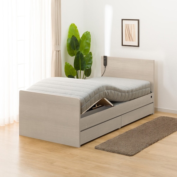 【非課税】電動シングルベッドフレーム + マットレスセット(NS001 DR GY/E2-04) 11枚目画像