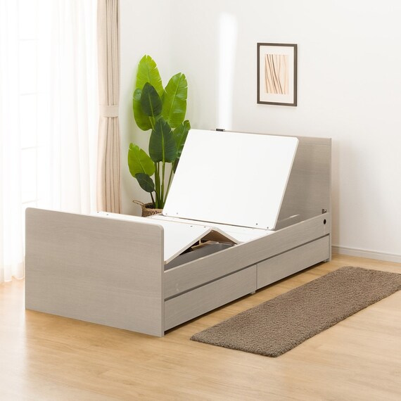 【非課税】電動シングルベッドフレーム + マットレスセット(NS001 DR GY/E2-04) 14枚目画像