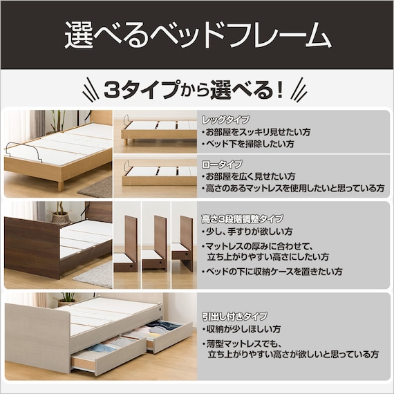 【非課税】電動シングルベッドフレーム(NS002 DR LBR) 3枚目画像