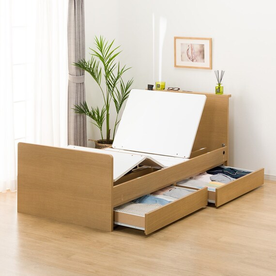 【非課税】電動シングルベッドフレーム(NS002 DR LBR) 6枚目画像