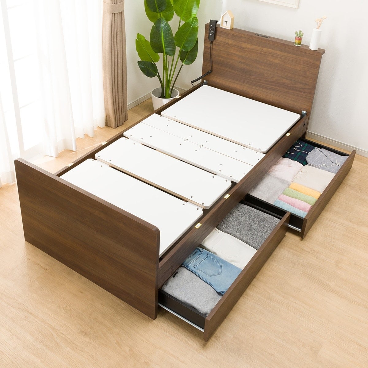 <引取り限定> ニトリ　シングルベッド フレーム　USBポート付き 引取り限定 ニトリ シングルベッド フレーム USBポート付き 【公式通販】