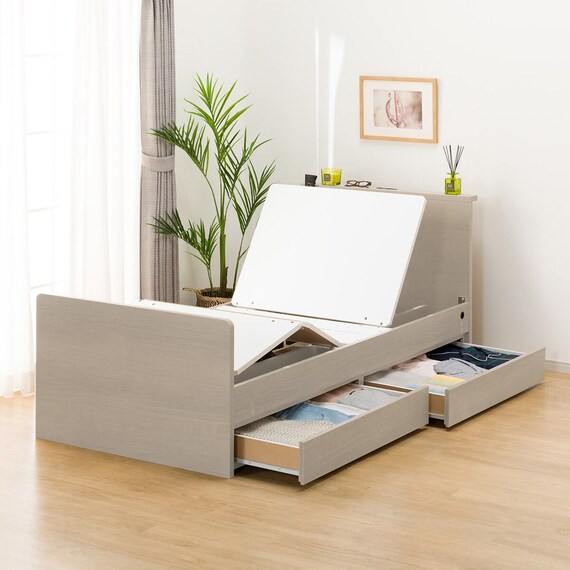 【非課税】電動シングルベッドフレーム + マットレスセット(NS002 DR GY/E2-04) 12枚目画像