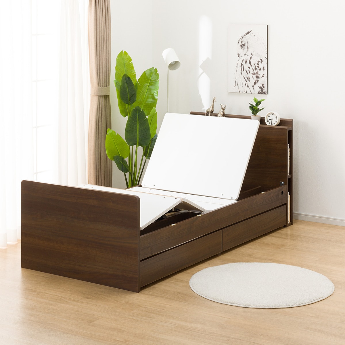 非課税】電動シングルベッドフレーム + マットレスセット(NS003 DR MBR