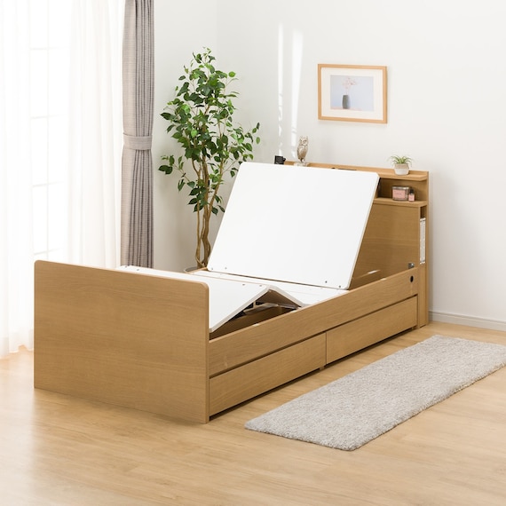 【非課税】電動シングルベッドフレーム(NS004 DR LBR) 5枚目画像