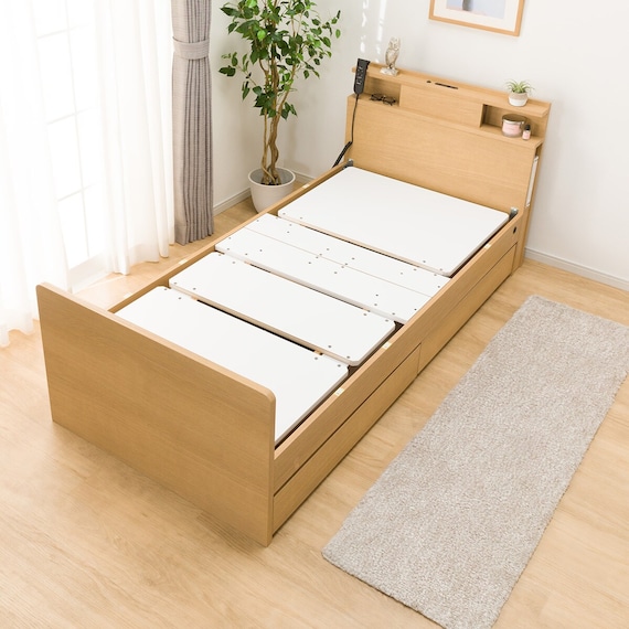 【非課税】電動シングルベッドフレーム(NS004 DR LBR) 7枚目画像