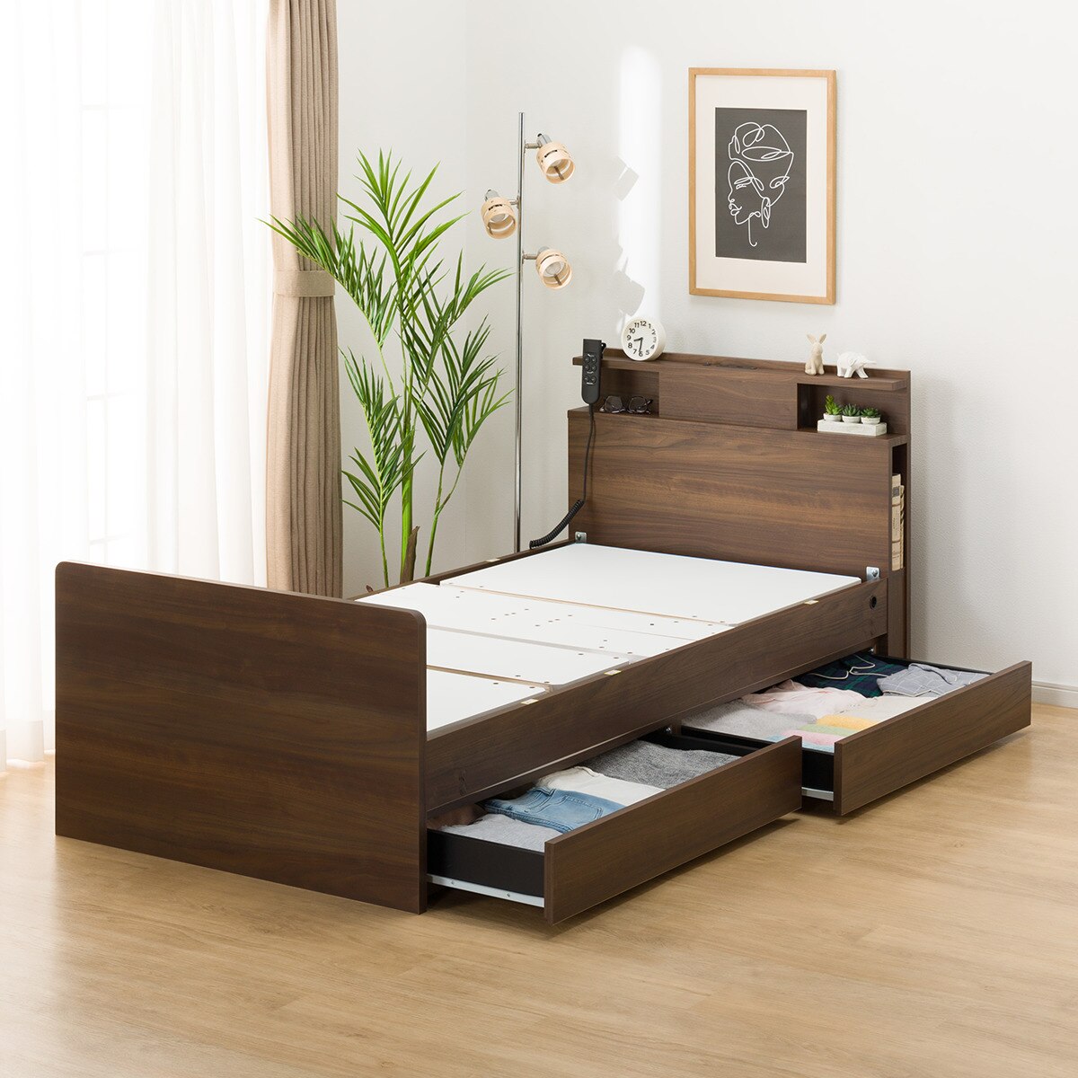 非課税】電動シングルベッドフレーム＋マットレスセット(NS004