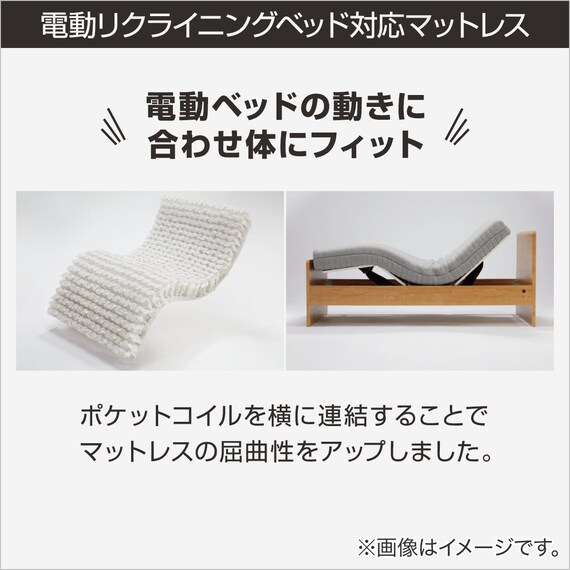 【非課税】電動シングルベッドフレーム + マットレスセット(NS004 DR GY/E2-04) 4枚目画像