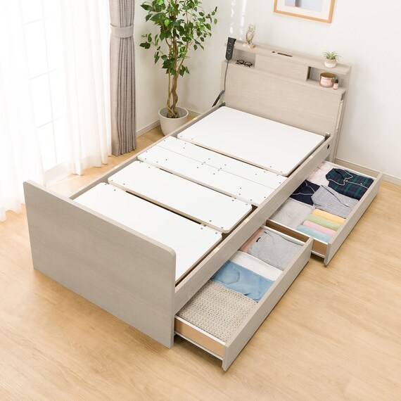 【非課税】電動シングルベッドフレーム + マットレスセット(NS004 DR GY/E2-04) 14枚目画像