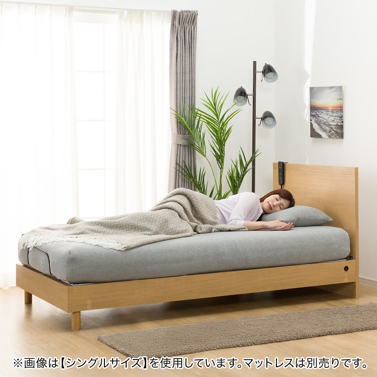 電動セミダブルベッドフレーム(NS001 LEG LBR) | ニトリネット【公式