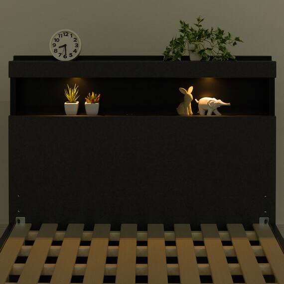 シングル 棚付きすのこベッドフレーム(NS-005 LEG/LOW すのこ GY2) 13枚目画像