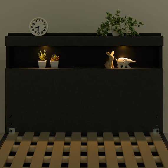 シングル 棚付きすのこベッドフレーム(NS-005 LEG/LOW すのこ GY2) 13枚目画像