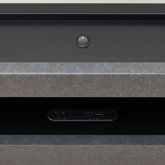 ベッドフレーム シングル 棚・サイド収納・ライト付きタイプ2 (NS-005 LEG/LOW すのこ GY2) 8枚目画像