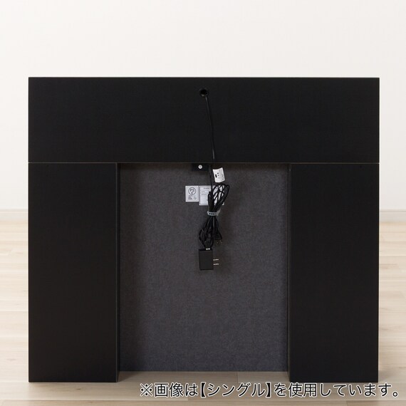 ダブル 棚付きすのこベッドフレームNS-005 LEG/LOW すのこ GY2) 3枚目画像