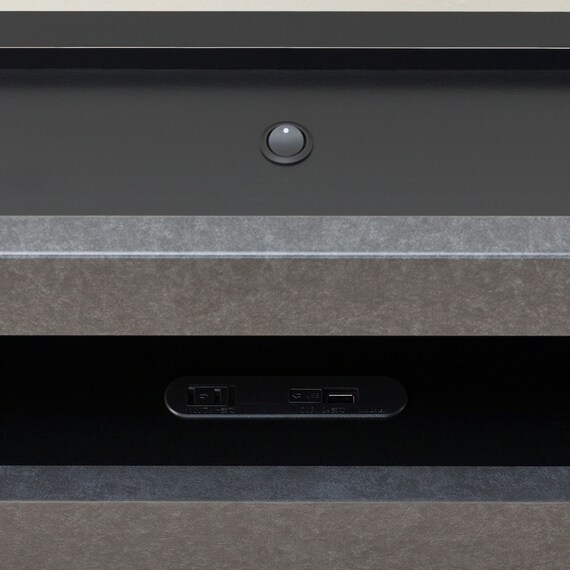 ダブル 棚付きすのこベッドフレームNS-005 LEG/LOW すのこ GY2) 5枚目画像