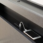 ダブル 棚付きすのこベッドフレームNS-005 LEG/LOW すのこ GY2) 6枚目画像