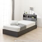 セミダブル 棚・ 収納付きベッドフレーム(NS-005 浅型 床板 GY2) 6枚目画像