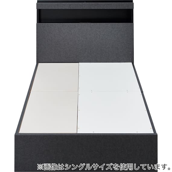 セミダブル 棚・ 収納付きベッドフレーム(NS-005 浅型 床板 GY2) 12枚目画像