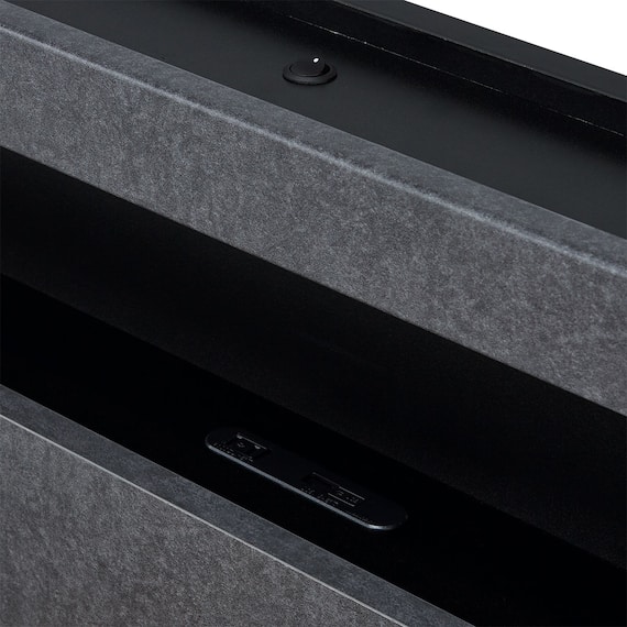 セミダブル 棚・ 収納付きベッドフレーム(NS-005 浅型 床板 GY2) 14枚目画像