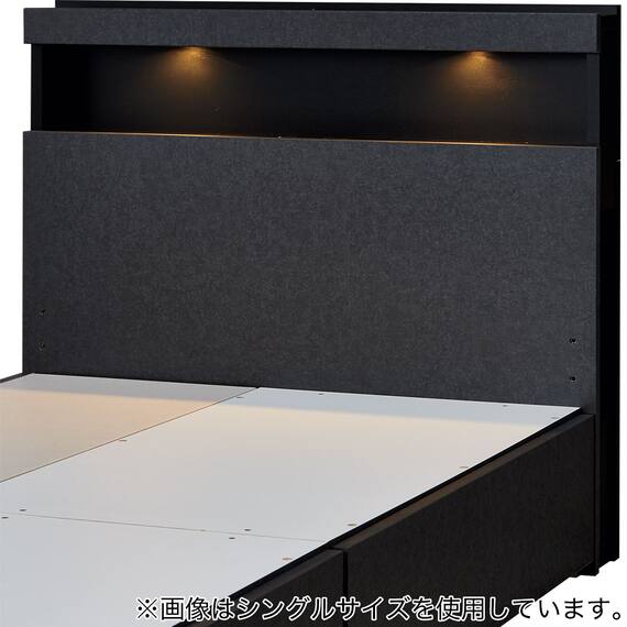 セミダブル 棚・ 収納付きベッドフレーム(NS-005 浅型 床板 GY2) 15枚目画像