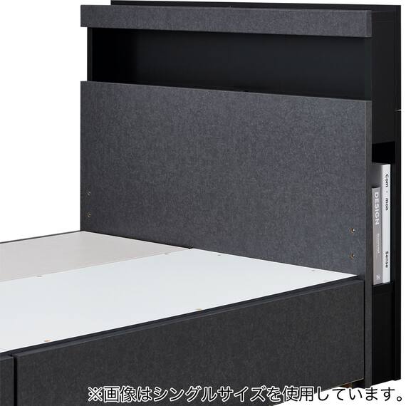 セミダブル 棚・ 収納付きベッドフレーム(NS-005 浅型 床板 GY2) 17枚目画像