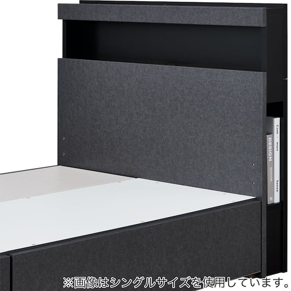 セミダブル 棚・ 収納付きベッドフレーム(NS-005 浅型 床板 GY2) 17枚目画像