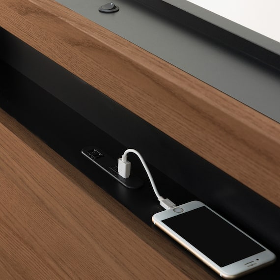 セミダブル 棚付きすのこベッドフレーム(NS-005 LEG/LOW すのこ MBR) 10枚目画像