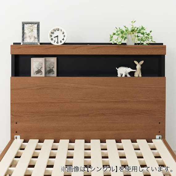 セミダブル 棚付きすのこベッドフレーム(NS-005 LEG/LOW すのこ MBR) 12枚目画像