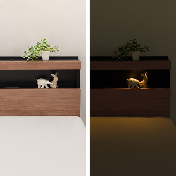 クイーン 棚・ 収納付きベッドフレーム(NS-005 浅型 床板 MBR) 8枚目画像