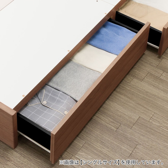 クイーン 棚・ 収納付きベッドフレーム(NS-005 浅型 床板 MBR) 16枚目画像