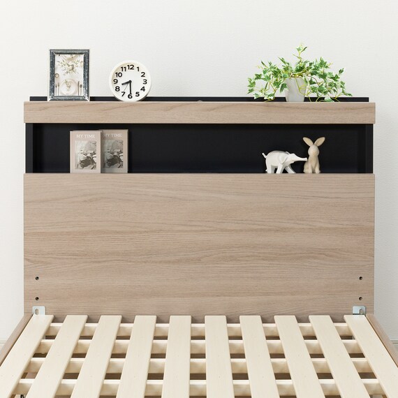 シングル 棚付きすのこベッドフレーム(NS-005 LEG/LOW すのこ GY) 13枚目画像