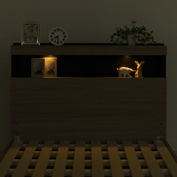 シングル 棚付きすのこベッドフレーム(NS-005 LEG/LOW すのこ GY) 14枚目画像