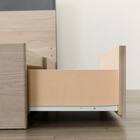 収納付きベッドフレーム シングル 棚・サイド収納・照明付きタイプ2 (NS-005 DR25 引き出し付き 床板 GW) 17枚目画像