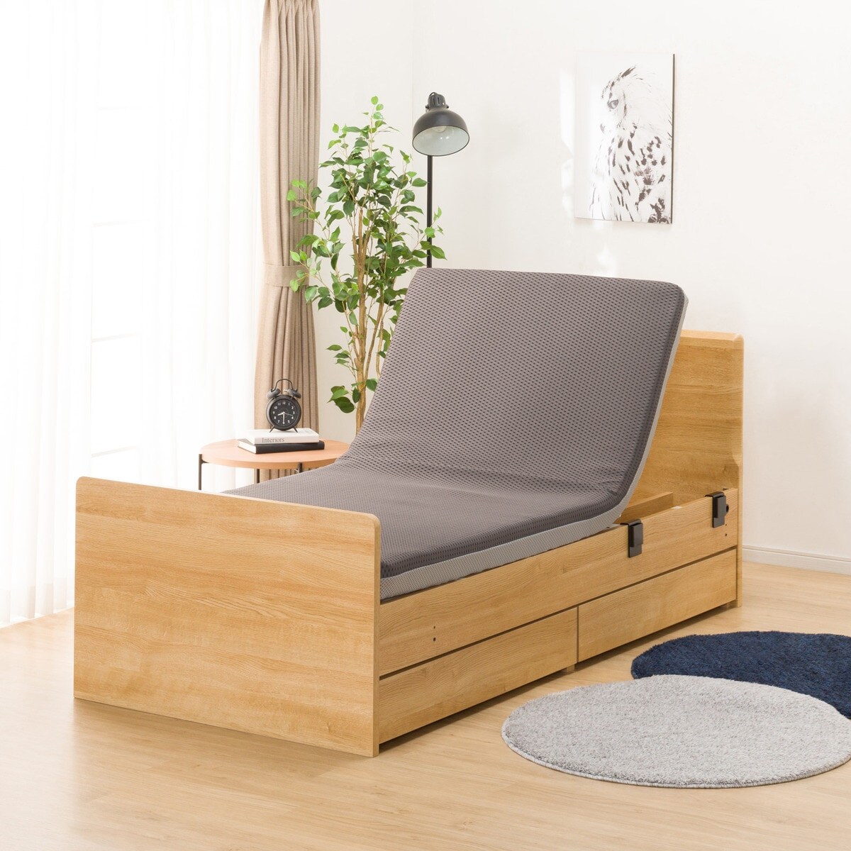 非課税】電動シングルベッドフレーム+マットレスセット(メリッサ3 DR