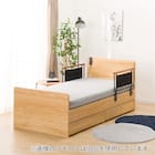 【非課税】電動シングルベッドフレーム+マットレス+サイドガード2本セット(メリッサ3 DR 2M02 LBR/NスリープE1-03VB) 6枚目画像