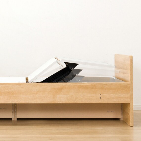 【非課税】電動シングルベッドフレーム+マットレス+サイドガード2本セット(メリッサ3 DR 2M02 LBR/NスリープE1-03VB) 11枚目画像