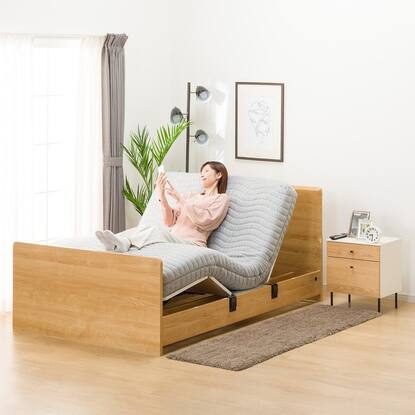 美原点 ダブルベッド／マットレス付／ニトリ／ホワイト ダブル  