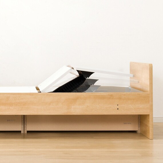 【非課税】電動シングルベッドフレーム+マットレス+サイドガード2本セット(カイト3 DR 2M02 LBR/NスリープE1-03VB) 11枚目画像